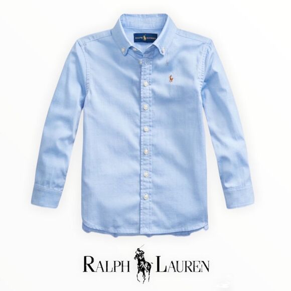 POLO RALPH LAUREN | Blue | PINPOINT OXFORD SHIRT - Picture 1 of 7